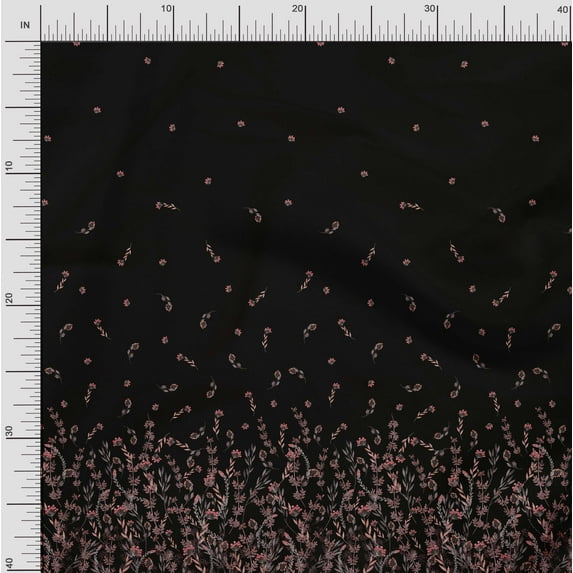 Soimoi Cotton Duck Fabric Leaves & Berries Panel Print Sewing Fabric Yard 56 Inch Wide