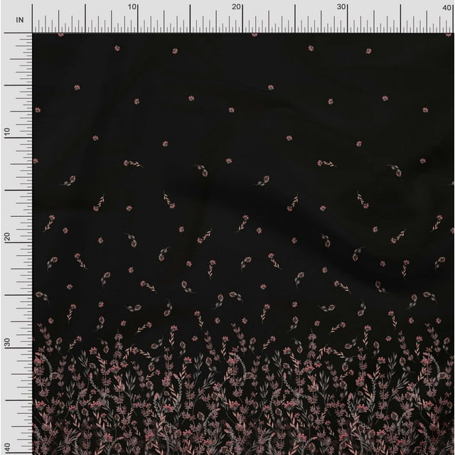 Soimoi Rayon Fabric Leaves & Berries Panel Print Sewing Fabric Yard 42 Inch Wide