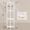 thumbnail image 2 of Corner Shower Caddy, 4-Tier Rustproof Stainless Steel Floor-Standing Organizer with Adjustable Feet, Soap Holder, and 2 Hooks, White, 2 of 18