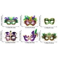 thumbnail image 4 of Xfvqtps 6 PCS Mardi Gras Mask for Women Paper Masquerade Masks Multicolored Feather Carnival Mask for Makeup Performance Ball Party B-6 PCS, 4 of 8