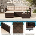 thumbnail image 4 of Resenkos Patio Furniture Sets,Outdoor & Patio Furniture Sets,2-Piece Outdoor Wicker Furniture Set with Tempered Glass Coffee Table and Soft Cushions-Beige, 4 of 11