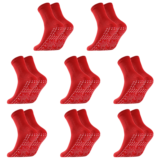 8uds. Calcetines de salud autocalentables, medias unisex para aliviar el dolor de invierno, color rojo, 2 uds.