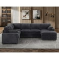 thumbnail image 5 of Hybition Fabric U-Shape Sofa Modern Pull out Sofa bed  & Storage Space-Grey, 5 of 8