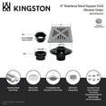 thumbnail image 4 of Kingston BSFK6605SS Watercourse 6-Inch Stainless Steel Square Grid Shower Drain with Flange in Brushed Stainless Steel, 4 of 5