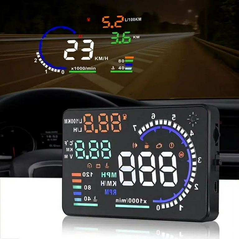 A8 OBD2 Car Projector MPH KMH Auto Hud Speedometer Windshield 5.5