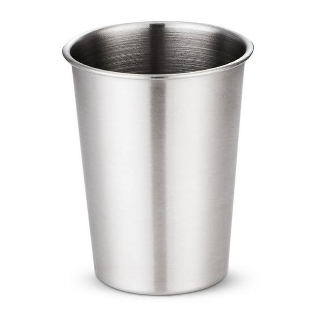 Tasse à Café en Acier Inoxydable Tasse à Thé Eau Potable Boissons Épaissies Réutilisable Empilable Support Cadeau pour Camping Maison Extérieur