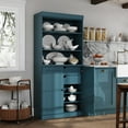 thumbnail image 4 of Palace Imports 100% Solid Wood 32" Kitchen Pantry Storage Cabinet with Doors, Adjustable Shelves and 2-Drawers, Teal Blue, 4 of 5