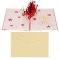 thumbnail image 1 of Tarjetas de Navidad 3D hechas a mano, carrito de ciervos bellamente grabado, tarjetas de felicitación emergentes 3D para escribir bendición, 1 of 5