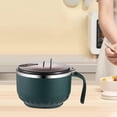 thumbnail image 6 of Speedy Ramen Cooker Stainless Steel Ramen Bowl Serving Bowl Salad Bowl Kitchen Tableware Instant Noodles Bowl Soup Bowl for Picnic Camping Green Single, 6 of 9