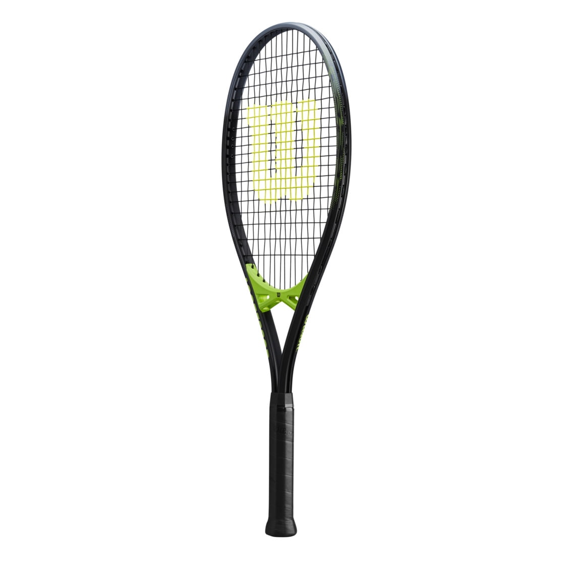 Wilson Aggressor Adult Recreational Tennis Racket - Black/Green, Grip Size 3 - 4 3/8"