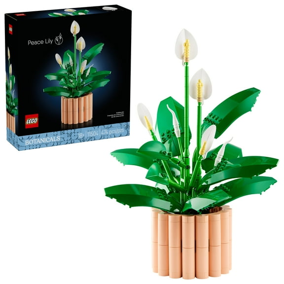 LEGO Botanicals Peace Lily Flower Building Set for Adults - DIY Bedroom, Book Shelf & Office Decor for Women & Men, Ages 18  - Artificial Flowers Crafting Kit - Gift Idea for Birthdays - 11504
