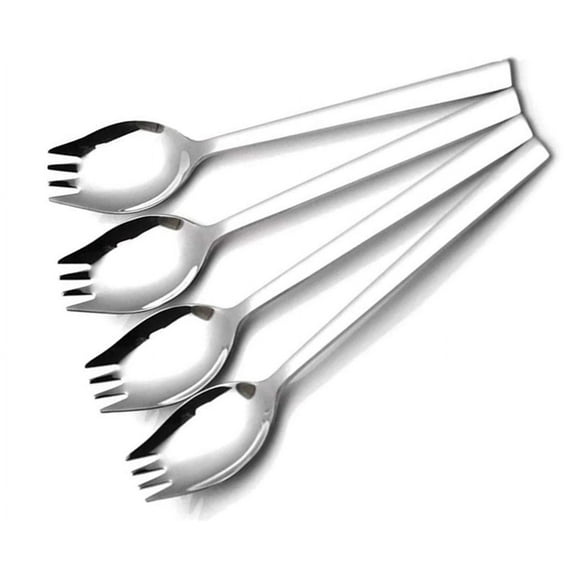 Stainless Steel Sporks Set, Durable Heavy Duty Flatware for Outdoor Adventures, Ergonomically Balanced Cutlery with   Edges, Reusable & Dishwasher Safe, Matches Any Set, 8.1