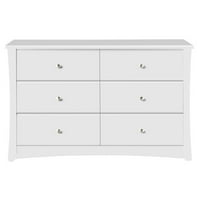 Baby Dressers Product Image Storkcraft Crescent 6 Drawer Dresser White