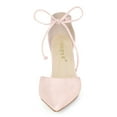 thumbnail image 2 of BLISSFUL STEP Women's Ankle Tie Block Heel Pointed Toe Dress Pumps, 2 of 7