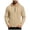 Khaki, variant on Nwiuh Men's Retro Quarter Zip Pullover Casual Cable Knitted Quilted Sweatshirt Textured Stand Collar Long Sleeve Sweater Navy for Size S