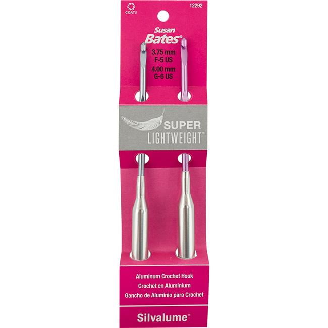 Susan Bates 12292-F Silvalume Super Lightweight Aluminum Crochet Hook Set - Sizes F5 & G6