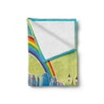 thumbnail image 2 of Cartoon Soft Flannel Fleece Throw Blanket, Kids Nursery Design Park Bench Hills Apartments Rainbow Beams Flowers Art Print, Cozy Plush for Indoor and Outdoor Use, 50" x 60", Multicolor, by Ambesonne, 2 of 6