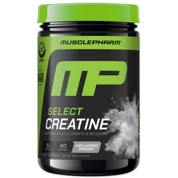 MusclePharm Essentials Creatine Monohydrate Powder, Pre Workout Muscle Builder & Post Workout Muscle Recovery Supplements, Ultra-Pure 100% Monohydrate Creatine Powder, 60 Servings, Unflavored