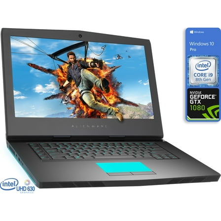 Dell Alienware 15R4 Gaming Notebook, 15.6" 4K UHD Display, Intel Core i9-8950HK Upto 4.8GHz, 8GB RAM, 256GB NVMe SSD, GeForce GTX 1080, HDMI, Mini DisplayPort, Thunderbolt, Windows 10 Pro