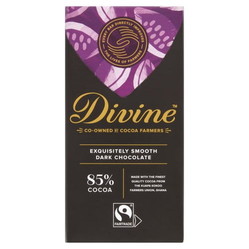 Divine 85% Dark Chocolate 90g, British Import (Pack of 3)
