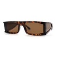thumbnail image 1 of Windbreaker Side Panel Lens Flat Top Narrow Rectangle Sunglasses Tortoise Brown, 1 of 4