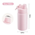 thumbnail image 3 of Hawsaiy 12oz Insulated Kids Water Bottle with Double Drinking Lids, Stainless Steel Water Bottle for School & Outdoor, Pink, 3 of 8