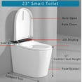 thumbnail image 5 of WinZo 23" Compact Smart Toilet with Bidet Seat Built-in For Small Bathroom, Auto Flush, LED Night Light,Heated Bidet with Warm Air Drying (White with Black Panel), 5 of 6