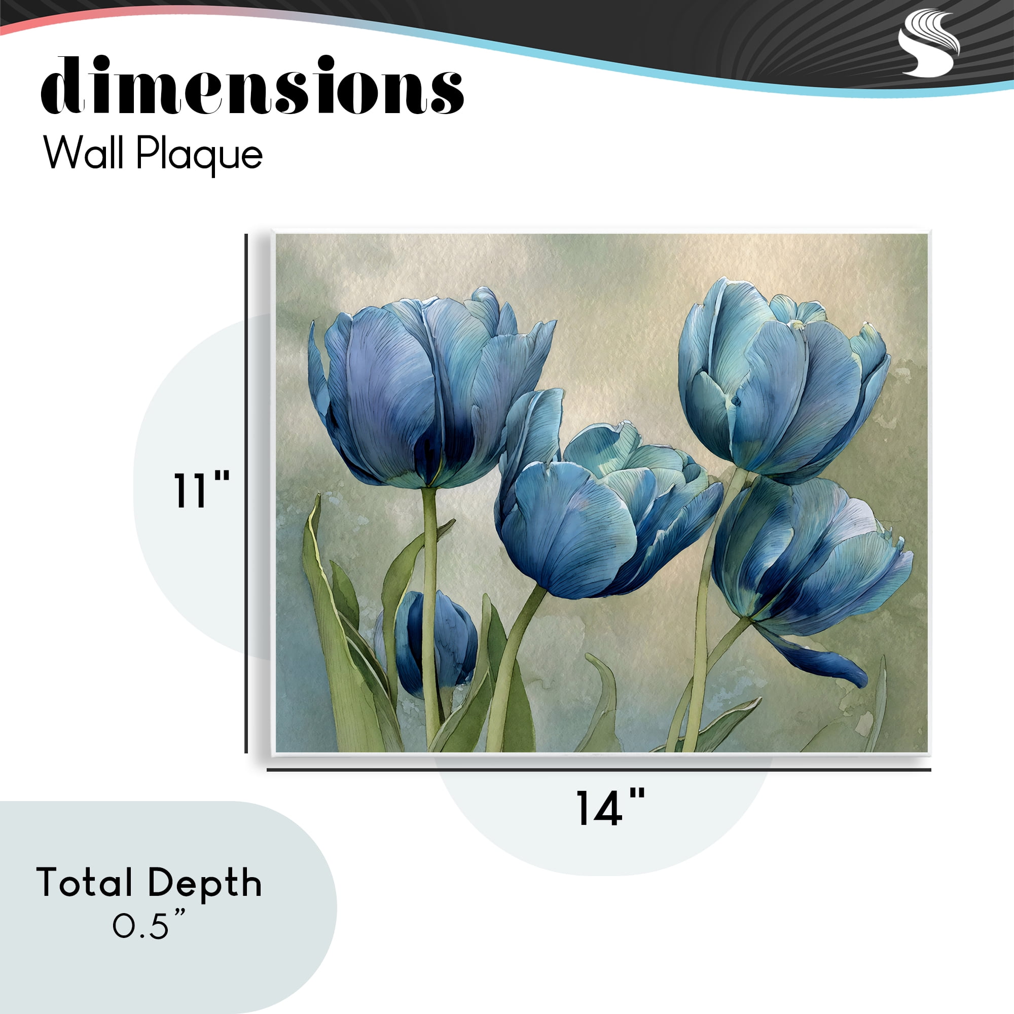Stupell Industries Drawn Blue Tulip Flowers Wall Plaque Art, design by Franklyn Gregory