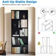 thumbnail image 6 of 5-Tier Open Bookshelves and Bookcases Set of 2, Farmhouse Bookshelf with Display Storage Shelves, Wooden Bookcase for Living Room, Home Office, Bedroom, Black, 6 of 13