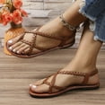 thumbnail image 3 of IUJSOY Braided Flat Sandals for Women Casual Cute Crisscross Strappy Summer Vacation Slingback Shoes, 3 of 7