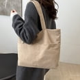 thumbnail image 4 of Horivan Corduroy Tote Bag for Women Large Capacity Zippered Pocket Durable Shoulder Bag Casual Commuter Storage Bag Stylish Everyday Carry All, 4 of 6