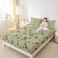 thumbnail image 4 of Feelyou Kids Christmas Twin Sheet Sets, Cartoon Xmas Tree Twin Fitted Sheet, Glitter Stars Print Flat Sheet, Lightweight Room Decor,3-Piece, 4 of 7