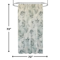 Rothbury Green Leaf Printed Fabric Waterproof  Shower Curtain -  72"x72"