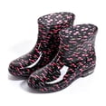 thumbnail image 5 of XUNKUSGA Womens Rain Boots Waterproof Anti-Slip Ankle Rain Boots Fashion Polka Dot Pull On Short Rain Boots for Daily Rainy Wear,8.5, 5 of 7