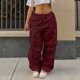 thumbnail image 5 of Pantalones cargo holgados de estilo urbano europeo y americano, pantalones casuales de cintura baja a la moda de otoño, pantalones adelgazantes de talla grande, 5 of 6