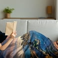 thumbnail image 3 of Landscape Soft Flannel Fleece Blanket, American City Sunset over Manhattan and Brooklyn Bridge Cityscape Picture Print, Cozy Plush for Indoor and Outdoor Use, 50" x 70", Multicolor, by Ambesonne, 3 of 5