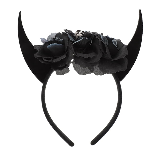Diadema de cuerno de buey para cosplay, diadema de cuerno de Halloween con cabeza de calavera