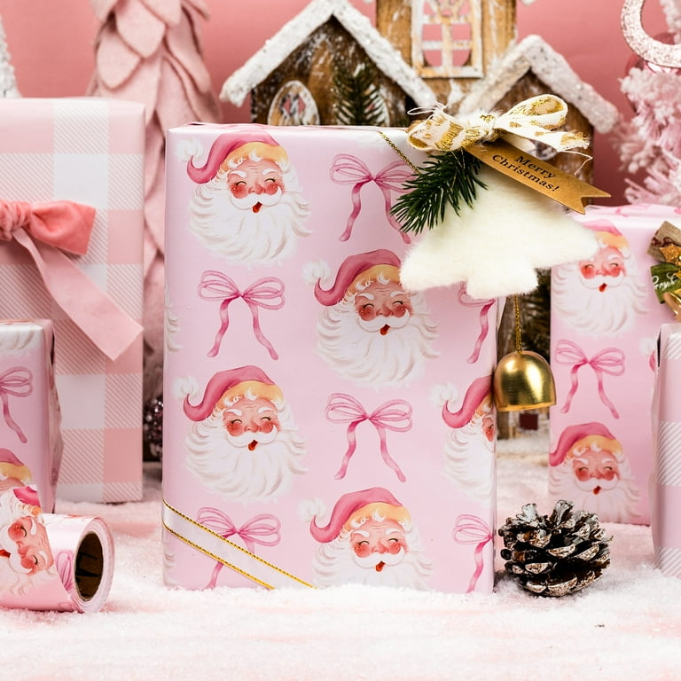 Wrapping Paper Oh Christmas Tree Pink {gift Wrap, Birthday, Holiday, Christmas