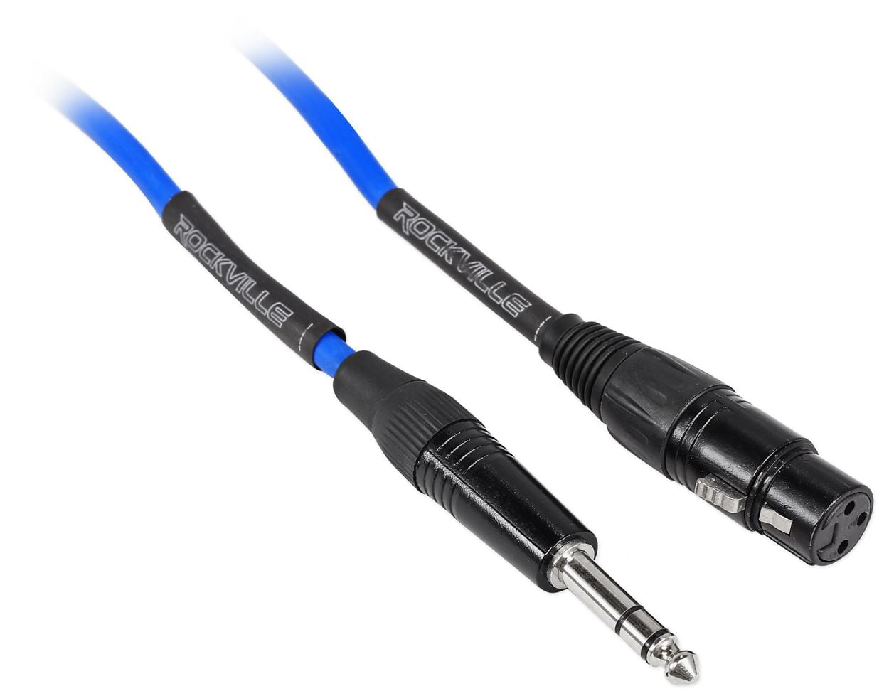 2 Rockville RCXFB25Bl Blue 25' Female REAN XLR to 1/4'' TRS Balanced Cables OFC