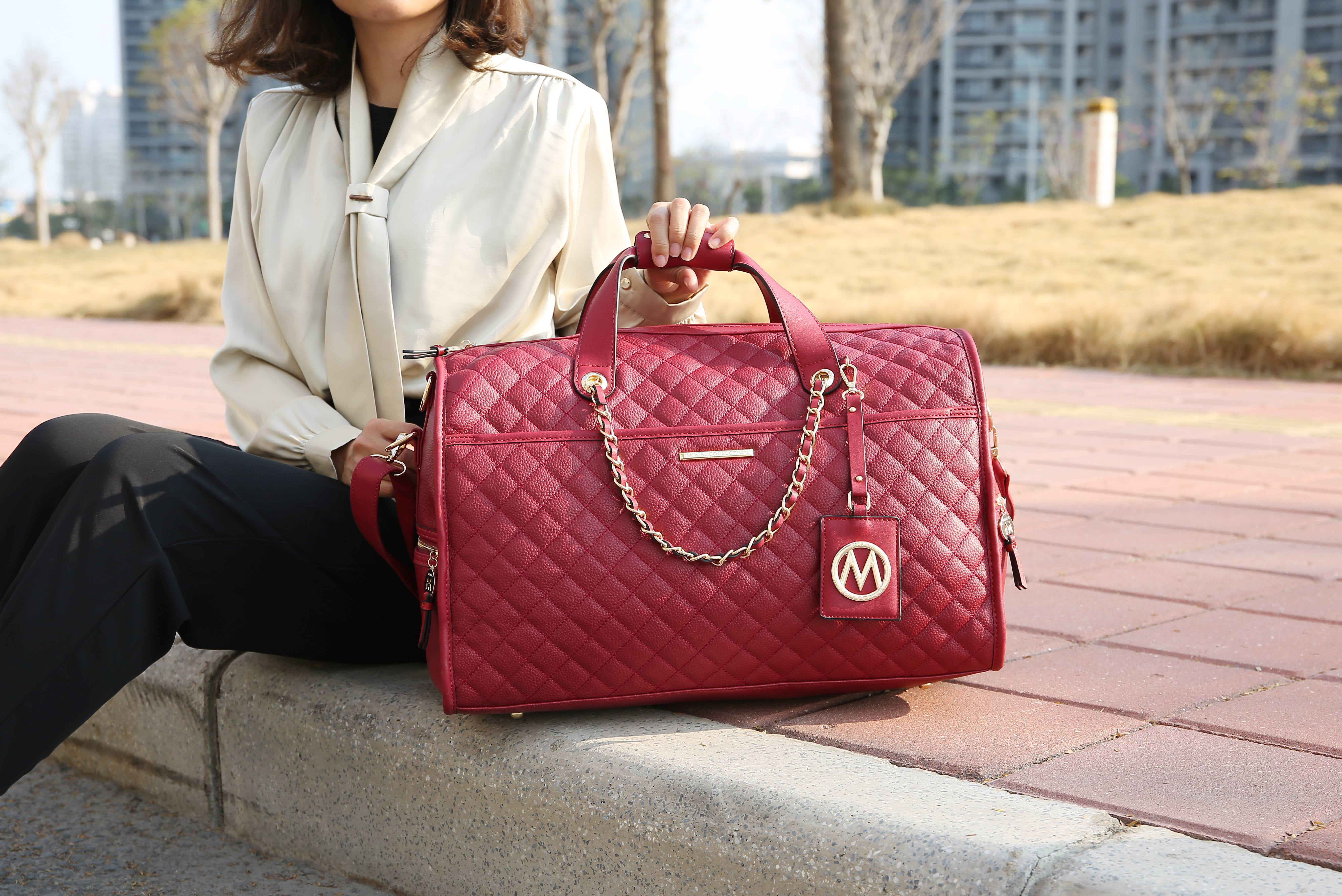 MKF Collection Woman's Duffle bag Weekender Travel bag 並行輸入品 : MKF Collection Travel Duffle Bag for Women, Quilted