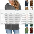 thumbnail image 2 of Womens Side Slit Long Length Hoodies, Long Sleeve Pullover for Women Fall Fashion Loose Fit Solid Color Drawstring Hooded Sweatshirts with Pockets, 2 of 6