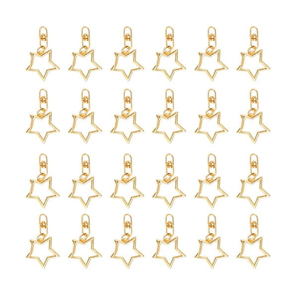 48Pcs Alloy Key Holder Waist Hanging Key Holder Exquisite Star Shaped Car Business Keychain Metal Keyring without Case(Golden)