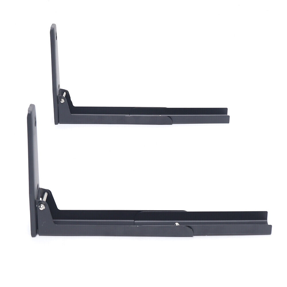 Black Wall Mounted Microwave Bracket, Foldable Stainless Steel Shelf, 1 Pair of Microwave Brackets 201 Stainless Steel