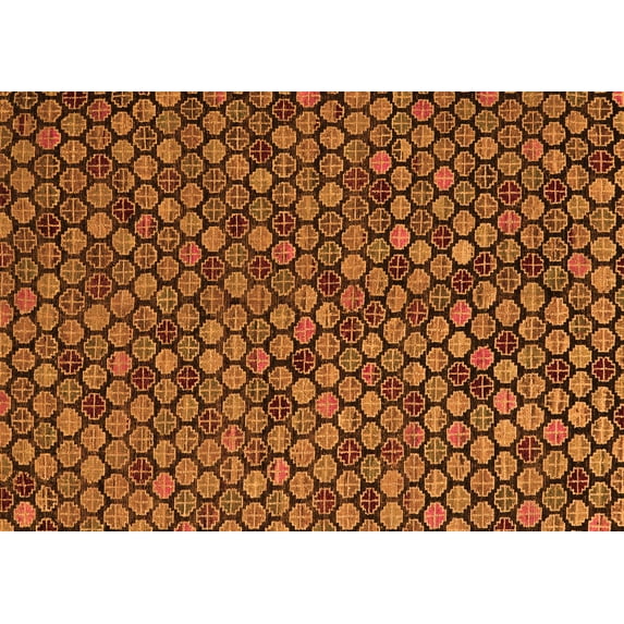 Ahgly Company Indoor Rectangle Abstract Orange Modern Area Rugs, 2' x 4'