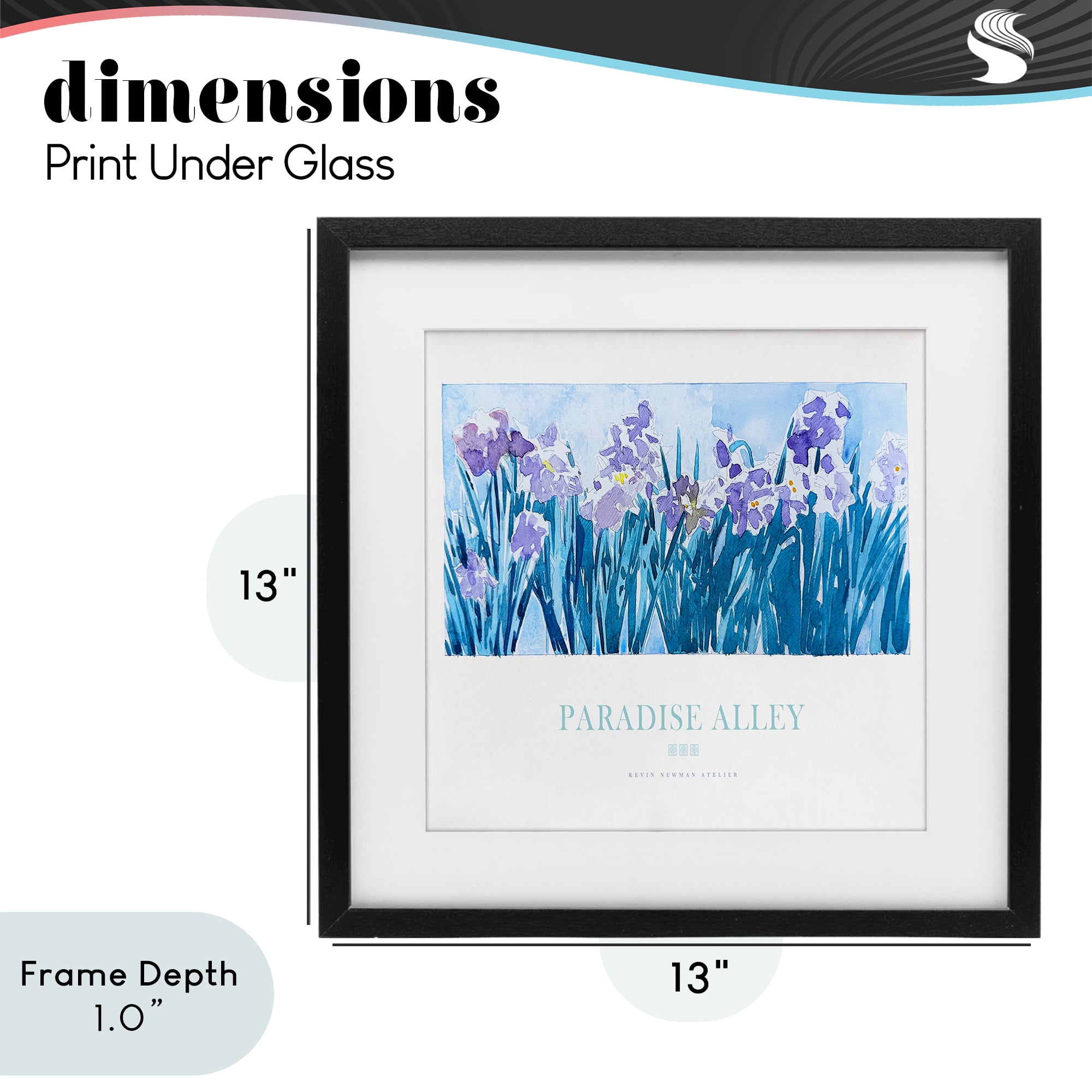 Stupell Industries Paradise Alley Purple Irises Black Framed Print Under Glass, design by Jadei Graphics