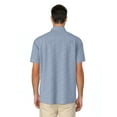 thumbnail image 4 of Havanera Men's and Big Men's Yarn Dyed Panels Short Sleeve Linen Cotton Button-Down Shirt, Sizes S-5XL, 4 of 8