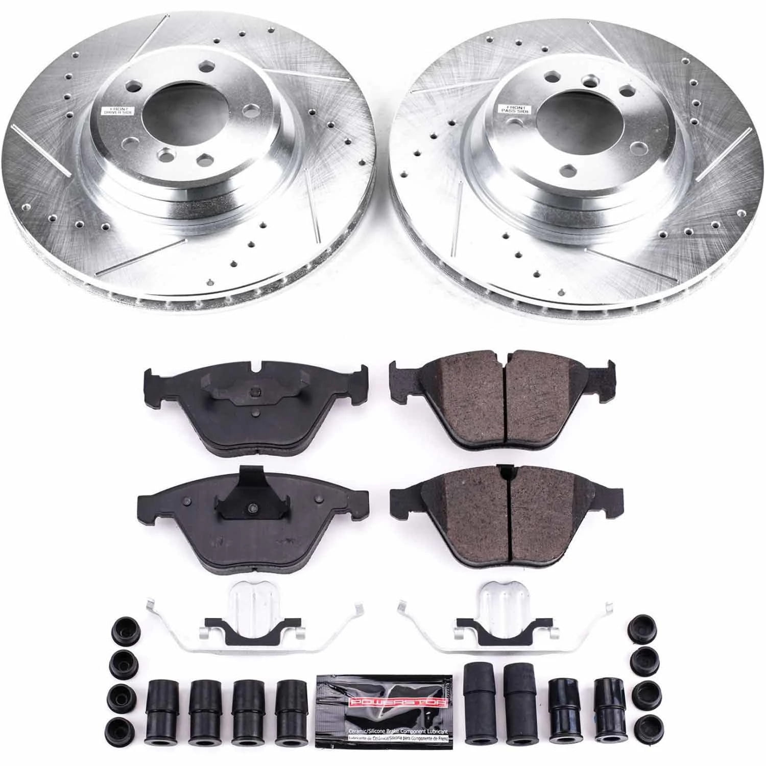 PowerStop Front Z23 Evolution Sport Carbon-Fiber Ceramic Brake Pad and Drilled & Slotted Rotor Kit Fits: BMW Select Models K6055