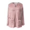 thumbnail image 4 of Bovemsi Womens Sweatshirts Long Sleeve V Neck Pullover With Functional Pockets For Casual Warm Comfort Daily Fall Fashion Outfits 2025 Clothes, 4 of 4