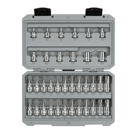 UPC: 0020209036303 | TEKTON 3/8 Inch Drive Torx/TR Torx Bit & External Star Socket Set  36-Piece (T10-T60  TR10-TR60  E4-E20) | SKT15402