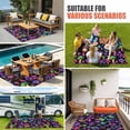 thumbnail image 4 of Purple Green Mushroom Outdoor Rug for Patio/Deck/Porch, Non-Slip Large Area Rug 5 x 7 Ft, Abstract Art Botanical Gradient Indoor Outdoor Rugs Washable Area Rugs, Reversible Camping Rug Carpet Runner, 4 of 8